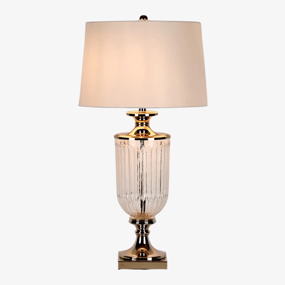 Table Lamps Bellevue Glass Nickel Table Lamp