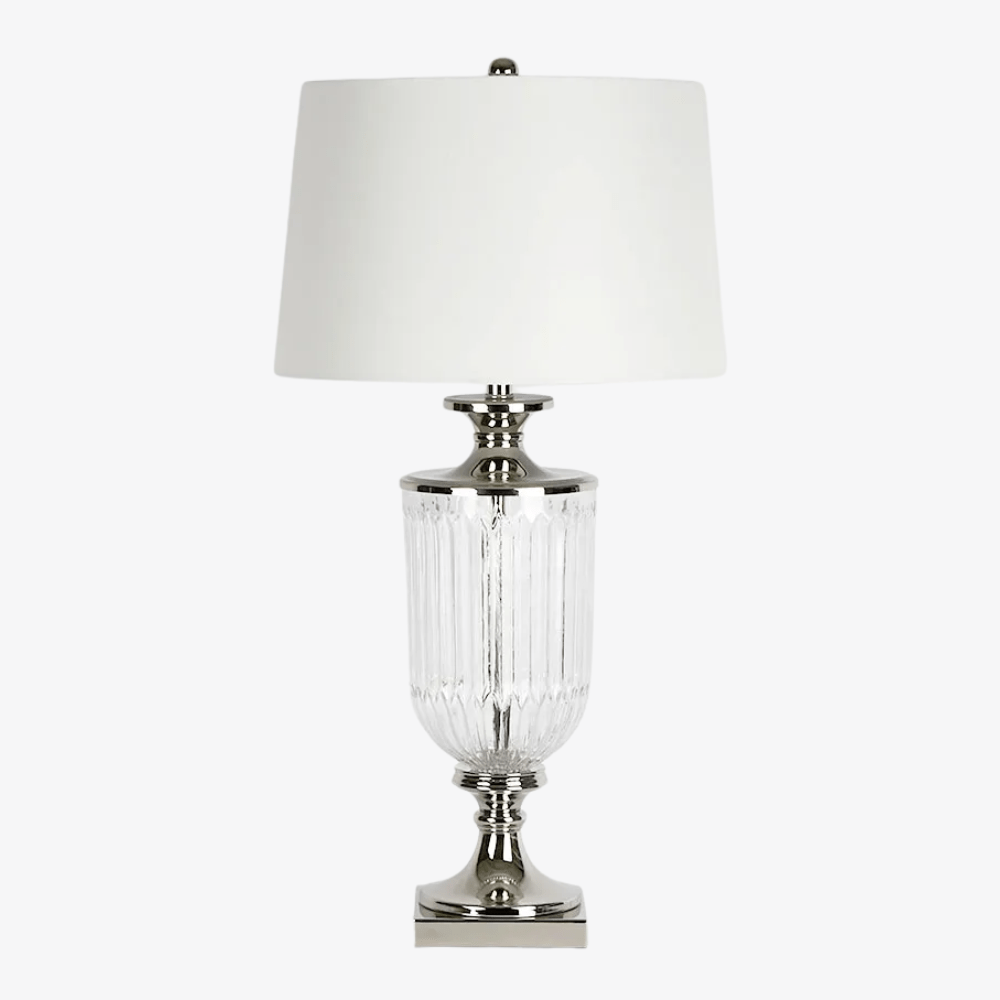 Table Lamps Bellevue Glass Nickel Table Lamp