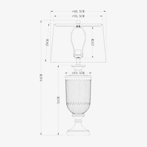 Table Lamps Bellevue Glass Nickel Table Lamp