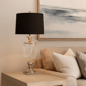 Table Lamps Bellevue Glass Nickel Table Lamp