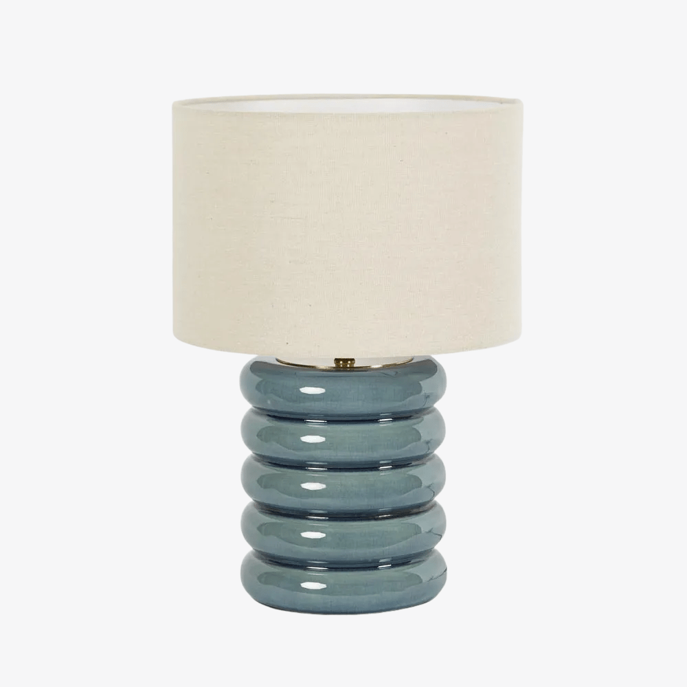 Table Lamps Bentley Blue Table Lamp & Linen Shade