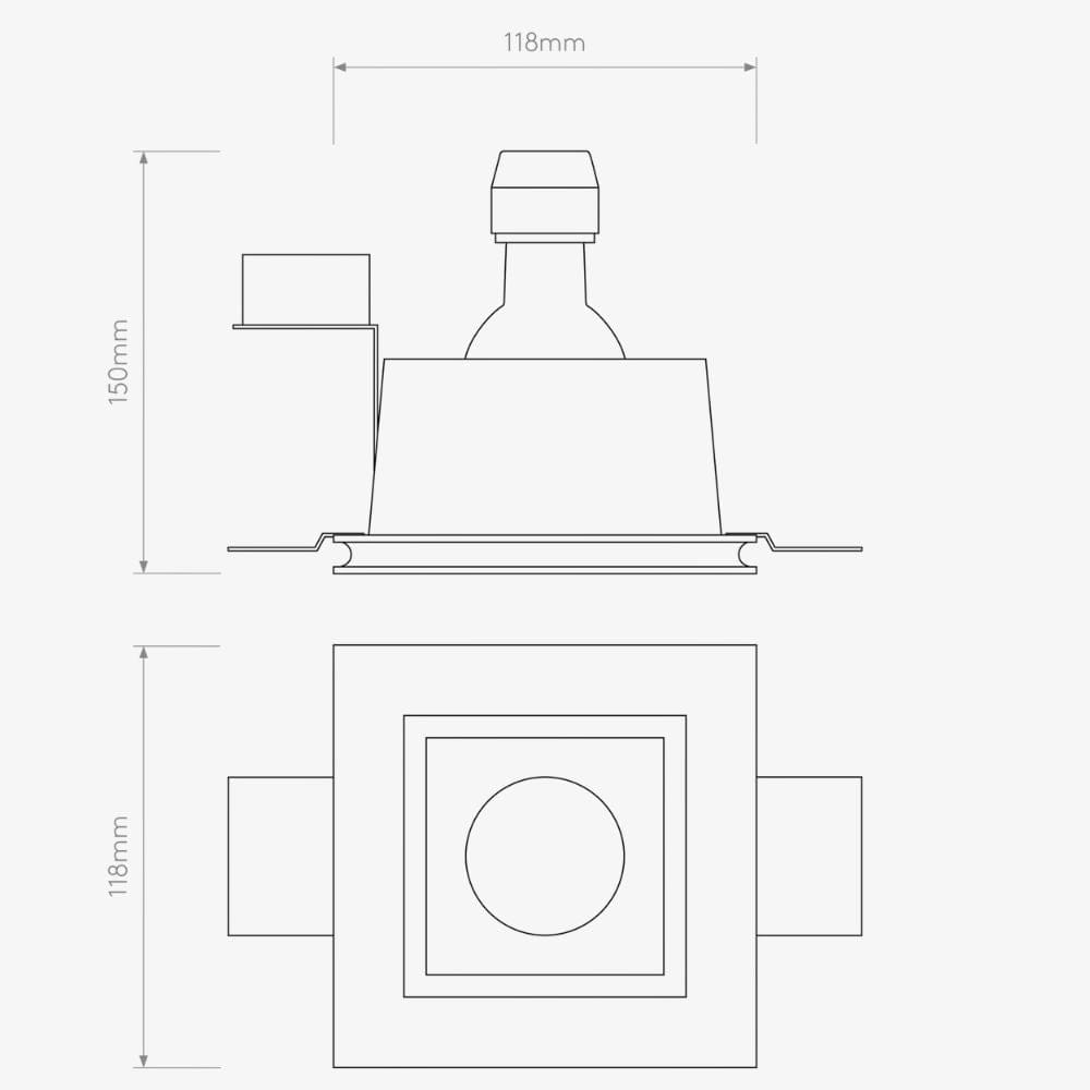 Interior Flush & Semi Flush Blanco Square Fixed Downlight