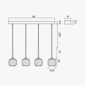 Linear Pendant Bobo 4-Light Linear Pendant