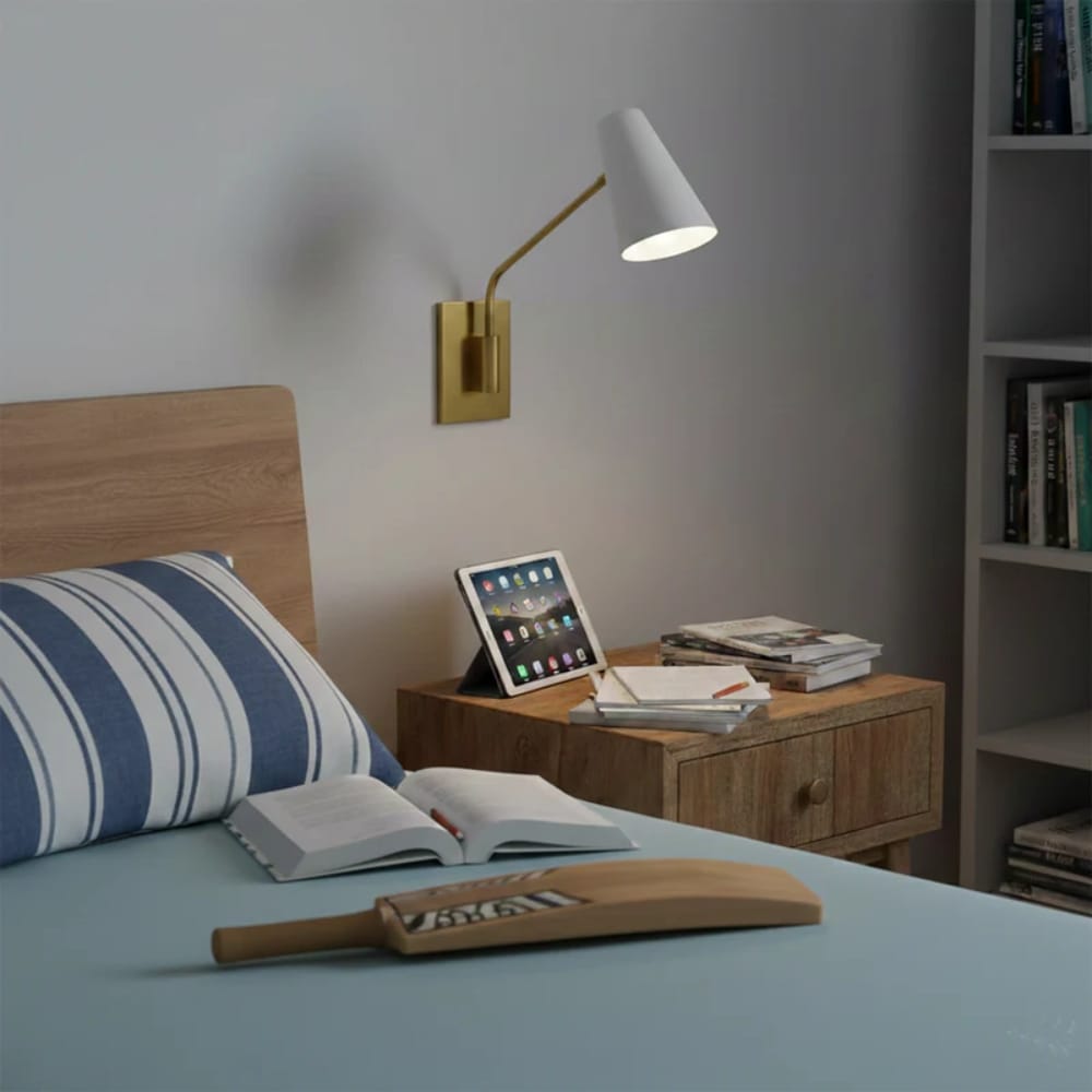 Bedside Wall Lights Bray 1L Swing Arm Single Light Sconce