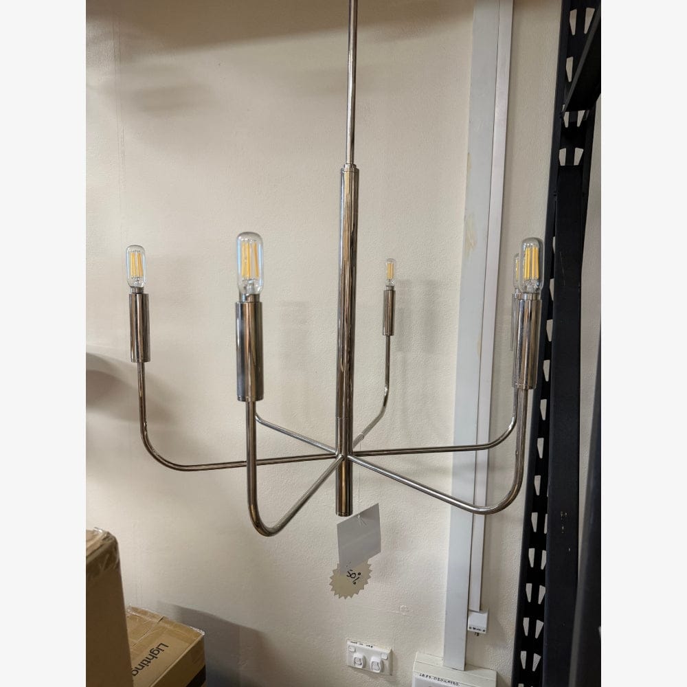 Interior Pendant Brianna 6-Light Chandelier - Polished Nickel - EX-DISPLAY