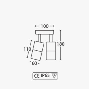Exterior Wall Light Bridport Double Adjustable Spotlight