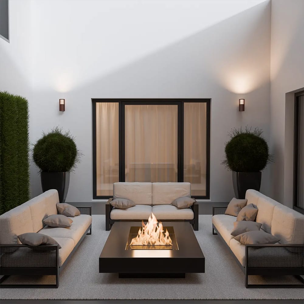 Exterior Wall Light Bright Cylinder Outdoor LED Wall Light with Linear Fin Detailing