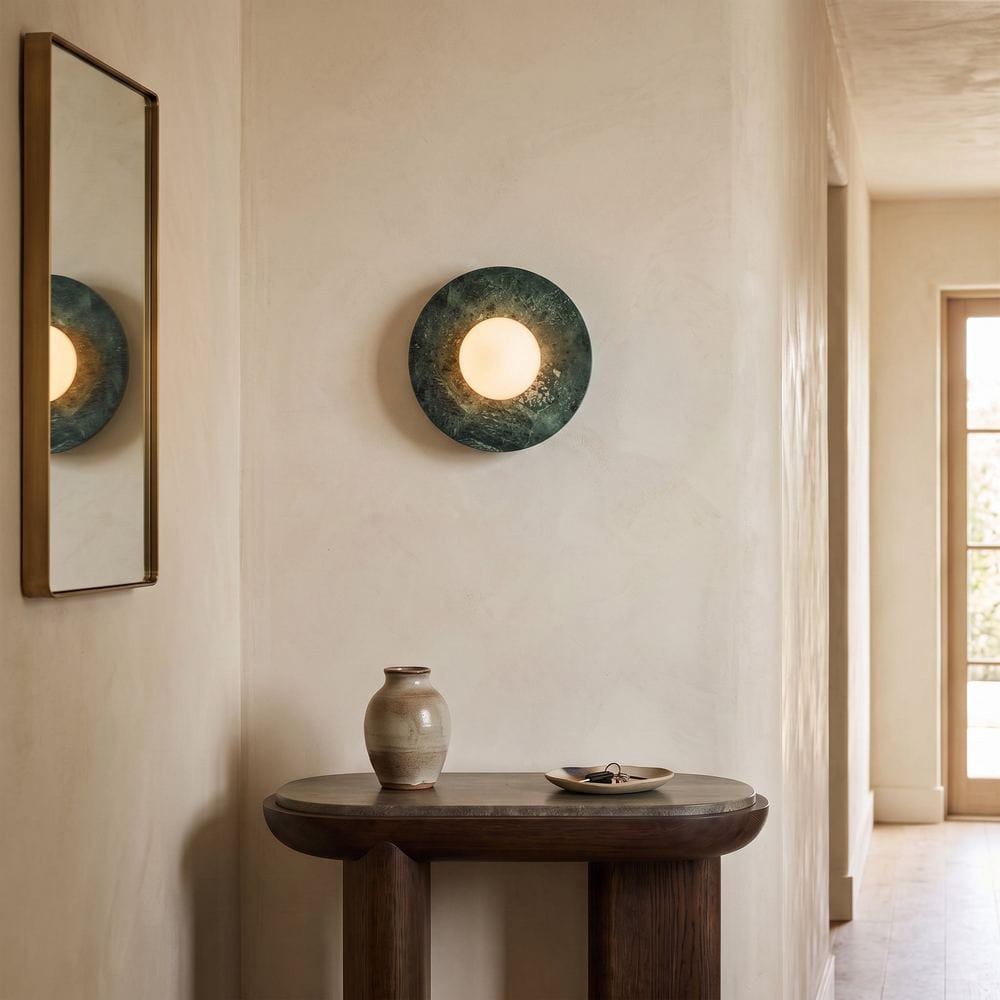 Interior Wall Light / Sconce Brina Verde Guatemala Marble Wall Sconce