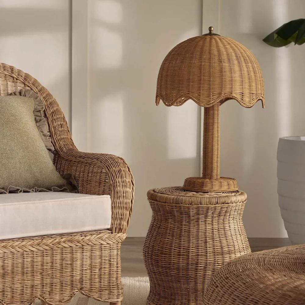 Table Lamps Brolley Rattan Table Lamp