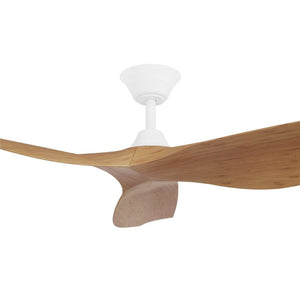Without Light Cabarita Ceiling Fan White with Bamboo Blades