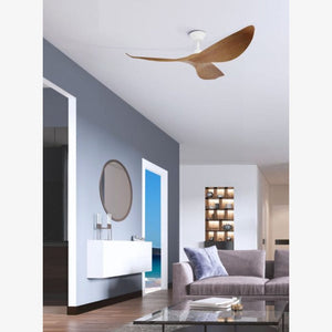 Without Light Cabarita Ceiling Fan White with Bamboo Blades