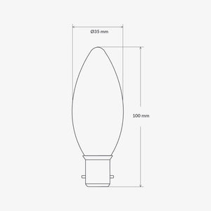 Globes Candle - B22 - 4W - Clear - 3000K