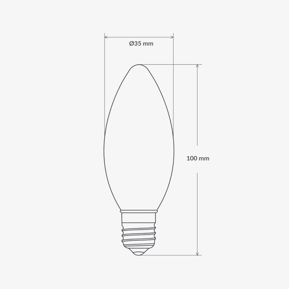 Globes Candle - E27 - 4W - Clear - 3000K