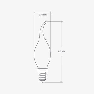 Globes Candle - Flame Tip - E14 - 4W - Clear - 2700K