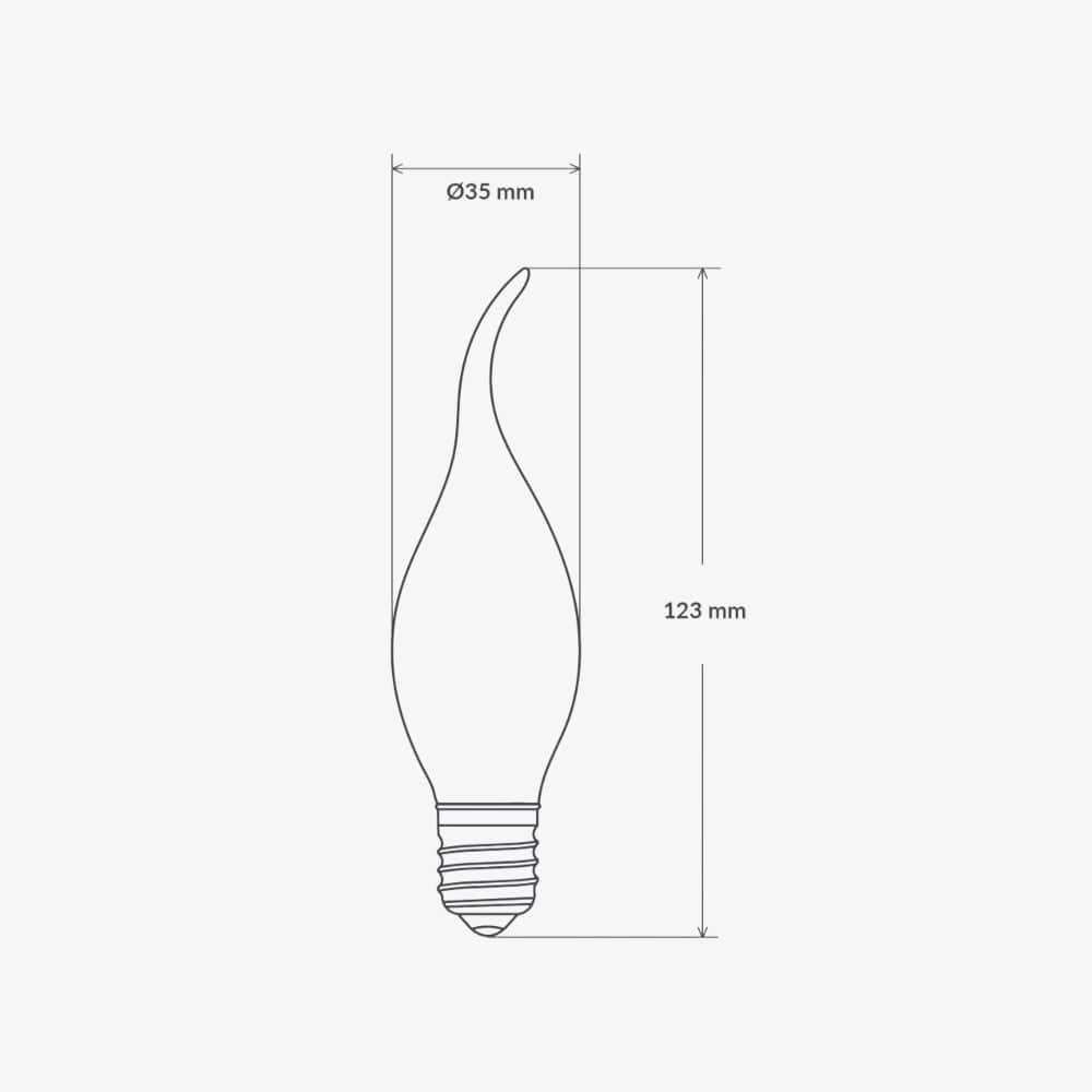 Globes Candle - Flame Tip - E27 - 4W - Clear - 2700K