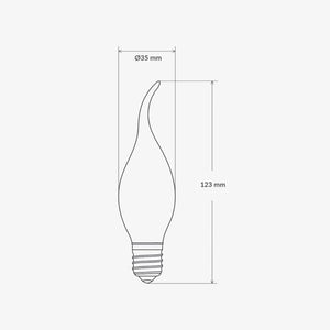 Globes Candle - Flame Tip - E27 - 4W - Clear - 2700K