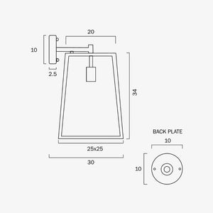 Exterior Wall Light Cantena 25 Solid Brass Wall Light