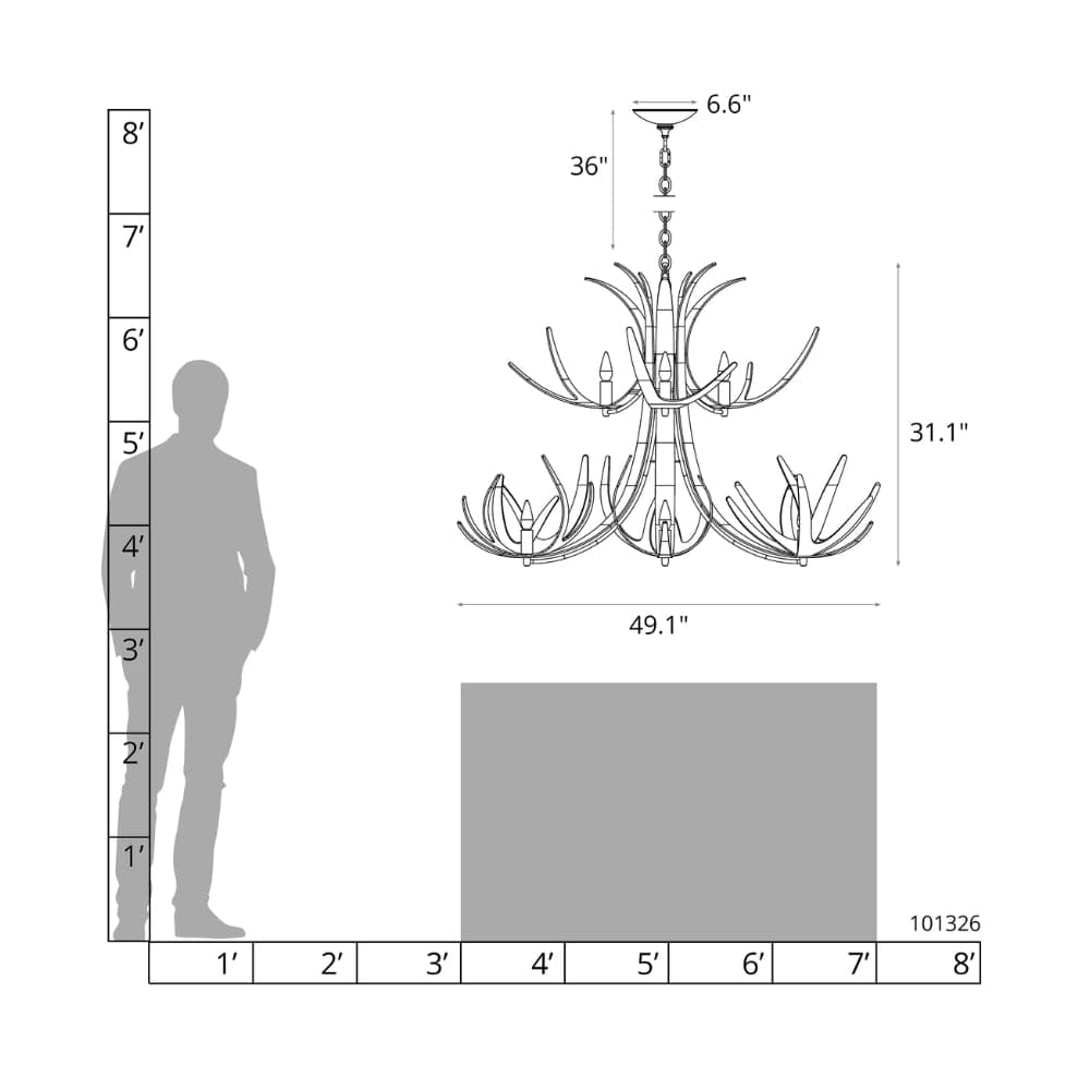 Interior Pendant Caribou 9 Light Tiered Chandelier