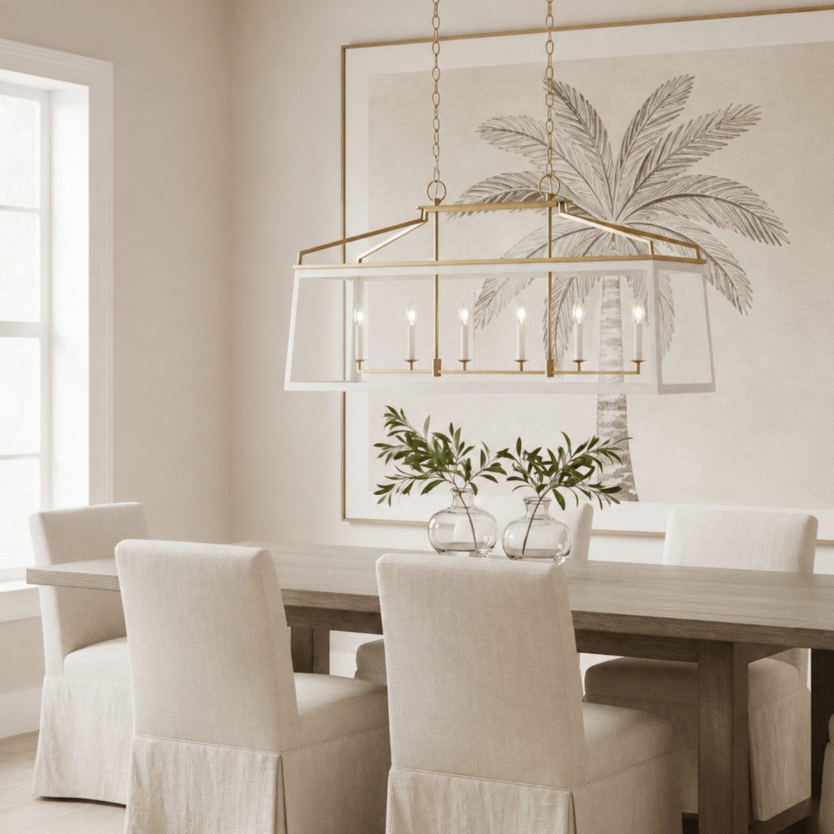 Linear Pendant Carlow Linear Lantern - Matte White CLEARANCE