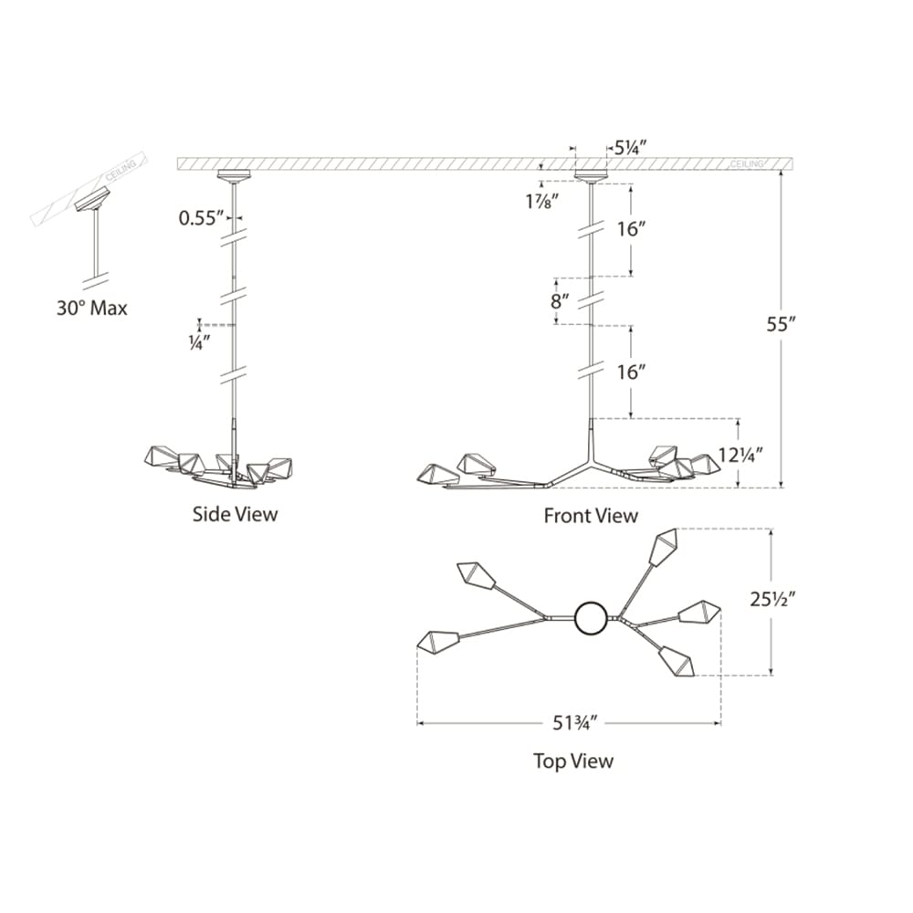 Chandelier Carraig 53" 5 Light Chandelier