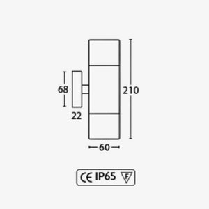 Exterior Wall Light Casuarina Fixed Up/Down Wall Light