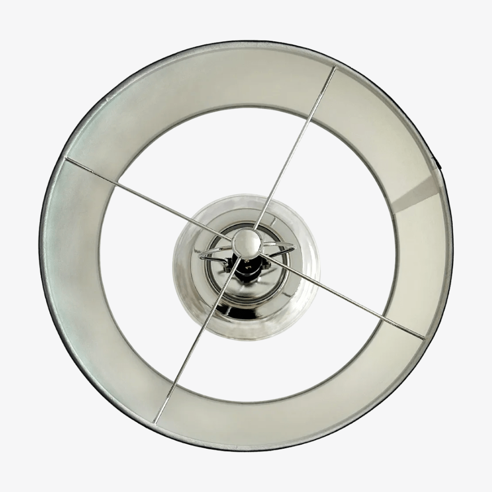 Table Lamps Charlotte Glass and Nickel Lamp with White Linen Shade