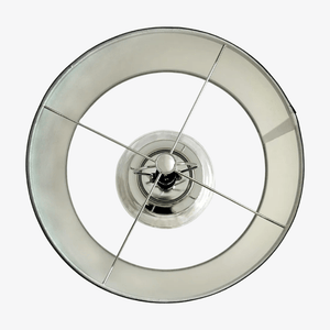 Table Lamps Charlotte Glass and Nickel Lamp with White Linen Shade