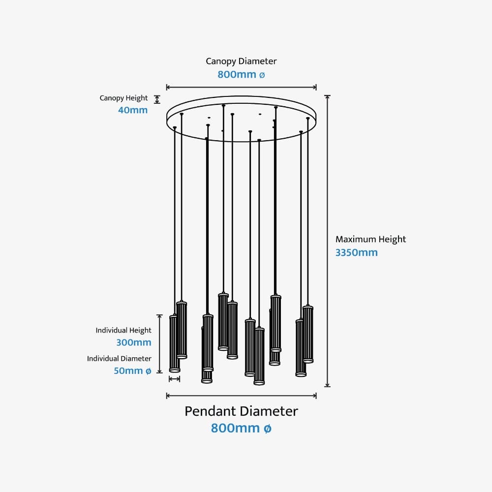 Interior Pendant Charm Modern Fluted 12 Light Cluster Pendant Light