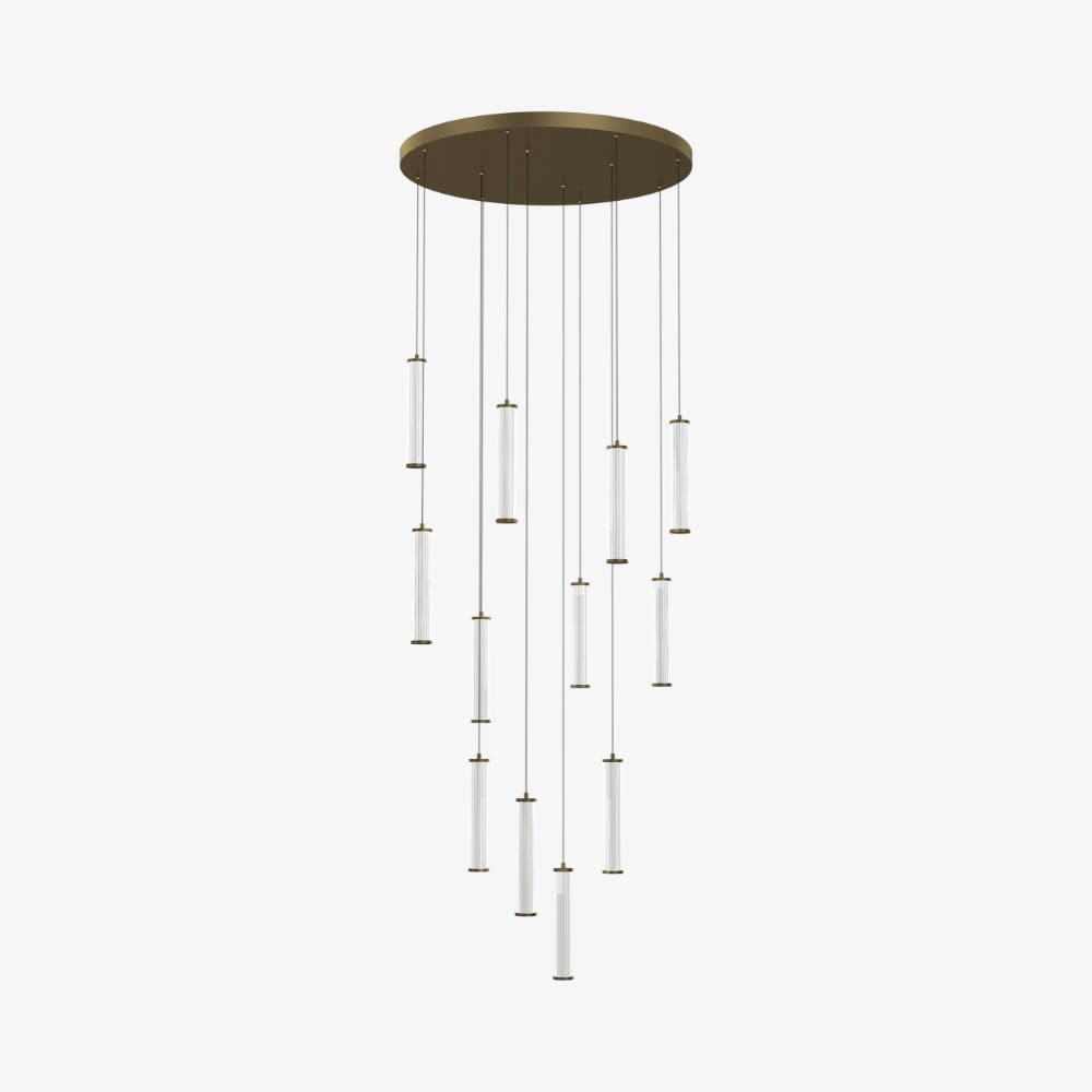 Interior Pendant Charm Modern Fluted 12 Light Cluster Pendant Light
