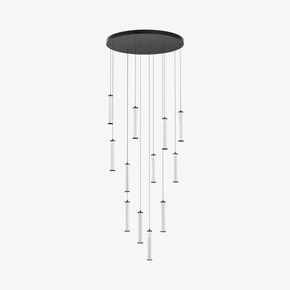 Interior Pendant Charm Modern Fluted 12 Light Cluster Pendant Light