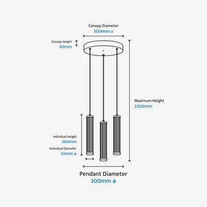 Interior Pendant Charm Modern Fluted 3 Light Cluster Pendant