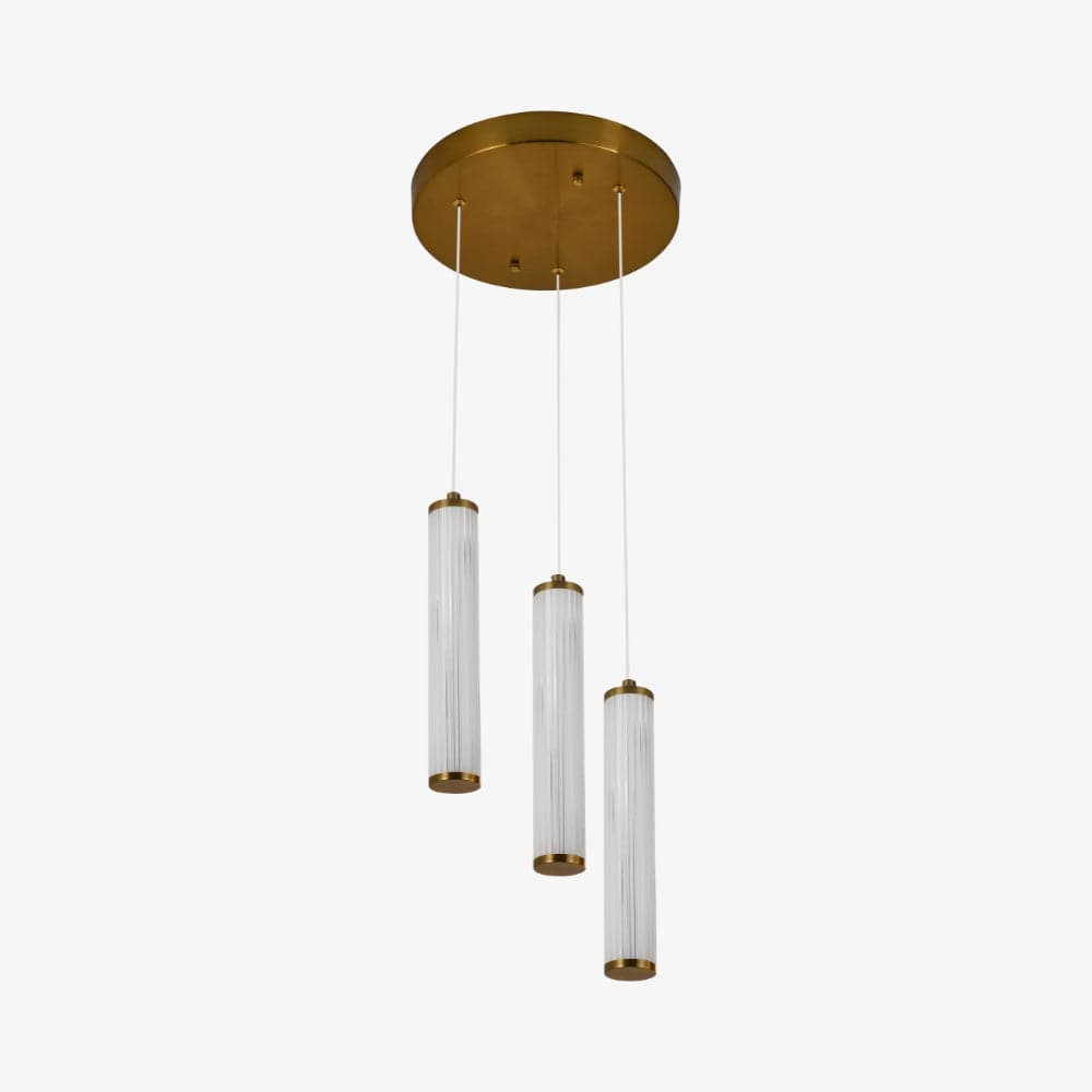 Interior Pendant Charm Modern Fluted 3 Light Cluster Pendant
