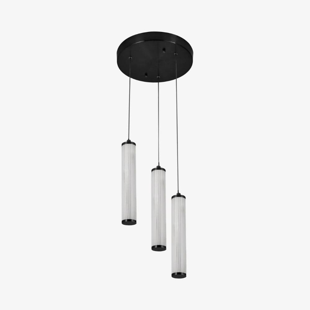 Interior Pendant Charm Modern Fluted 3 Light Cluster Pendant