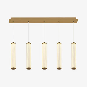 Linear Pendant Charm Modern Fluted 5 Light Linear Pendant