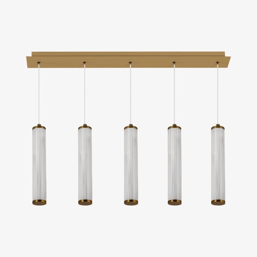 Linear Pendant Charm Modern Fluted 5 Light Linear Pendant