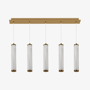 Linear Pendant Charm Modern Fluted 5 Light Linear Pendant