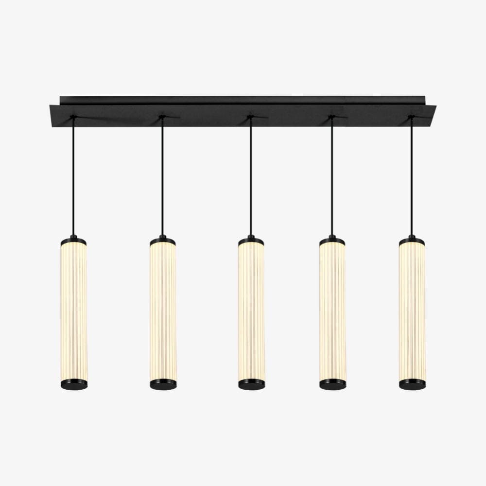 Linear Pendant Charm Modern Fluted 5 Light Linear Pendant