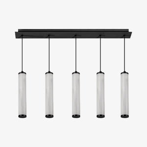 Linear Pendant Charm Modern Fluted 5 Light Linear Pendant