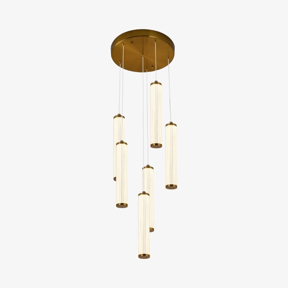 Interior Pendant Charm Modern Fluted 6 Light Cluster Pendant