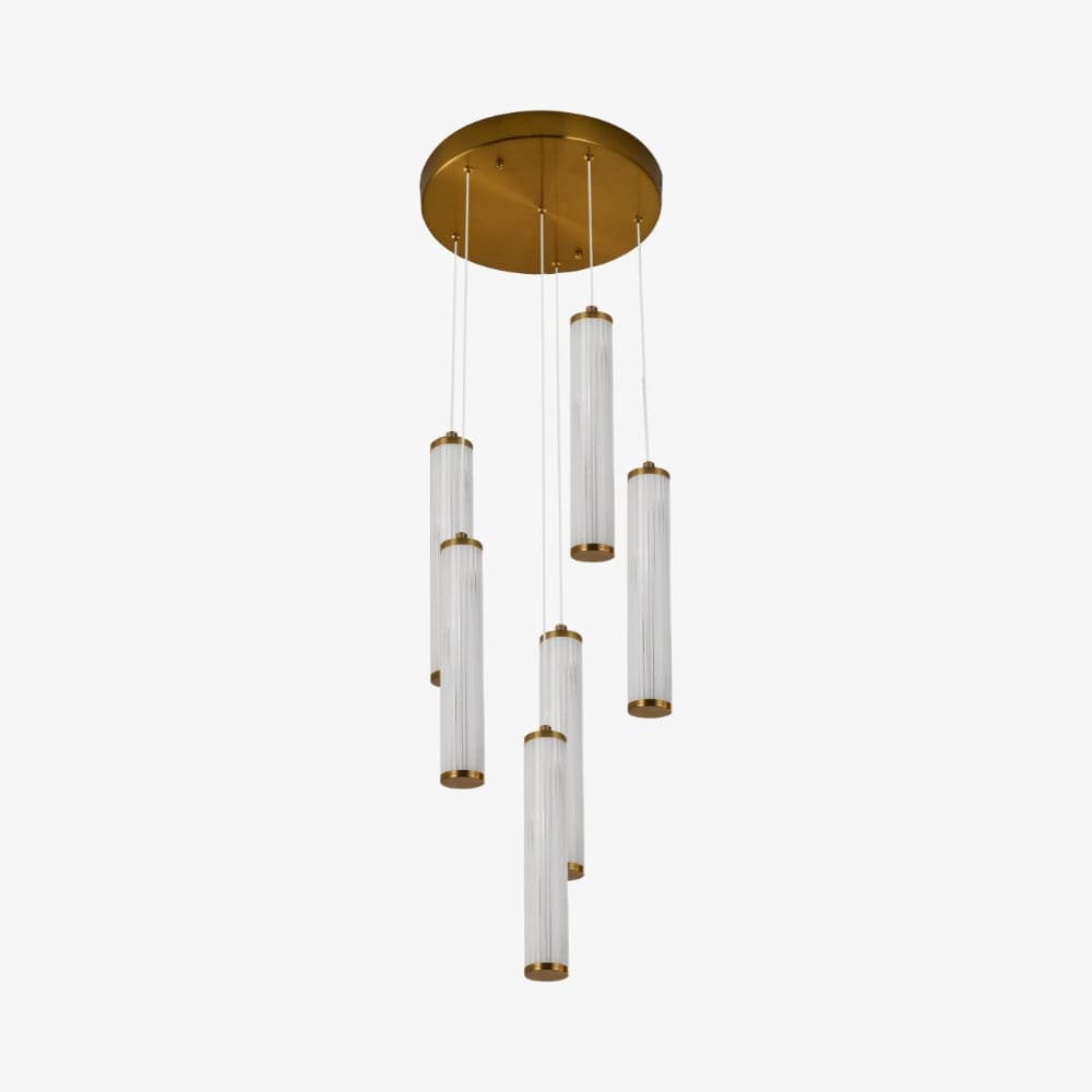 Interior Pendant Charm Modern Fluted 6 Light Cluster Pendant