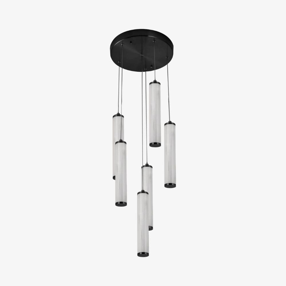 Interior Pendant Charm Modern Fluted 6 Light Cluster Pendant