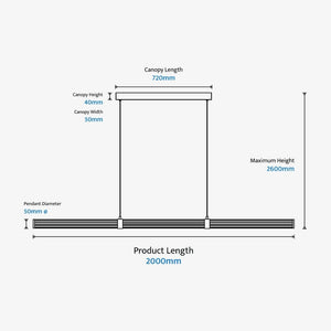 Linear Pendant Charm Modern Fluted Linear Pendant Light