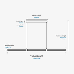 Linear Pendant Charm Modern Fluted Linear Pendant Light