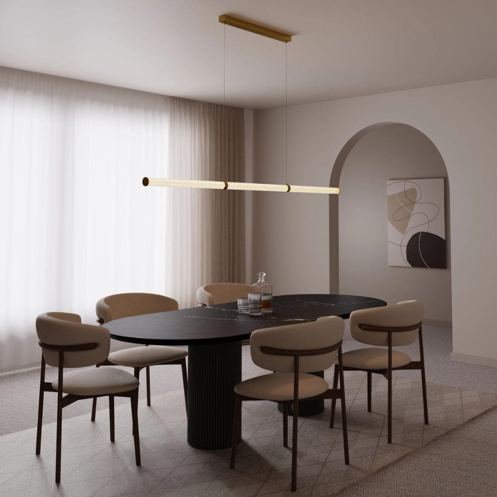 Linear Pendant Charm Modern Fluted Linear Pendant Light