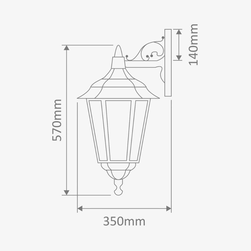 Exterior Wall Light Chester Large Downward Wall Light