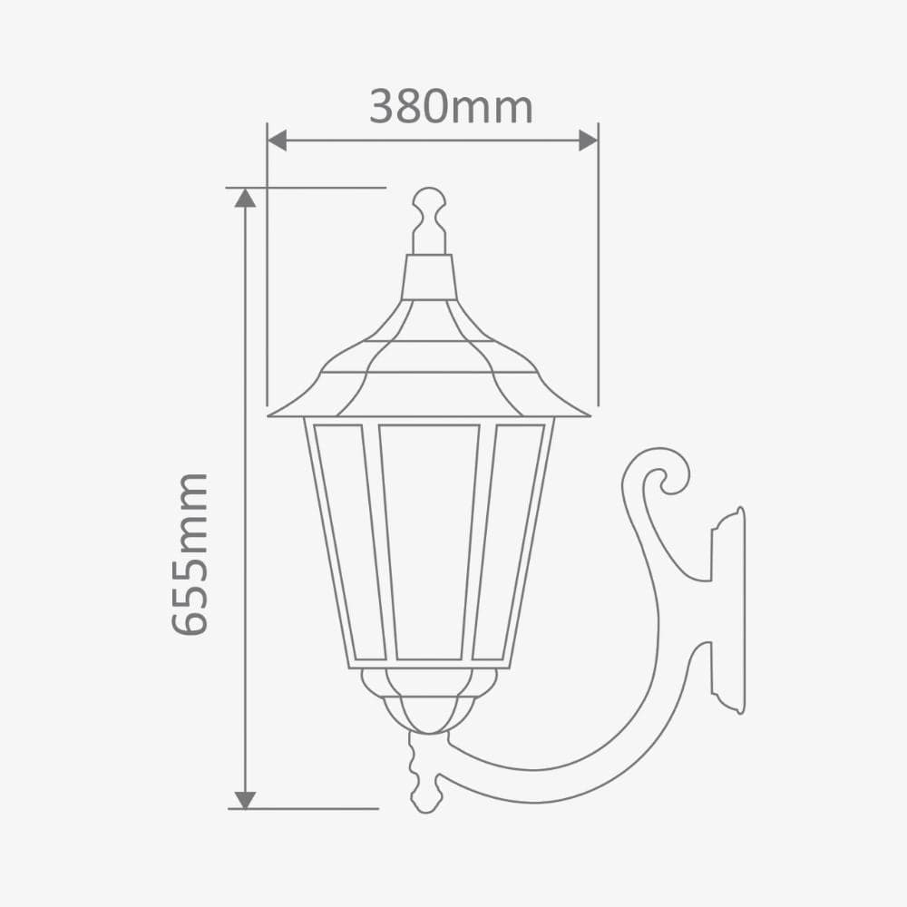 Exterior Wall Light Chester Large Up Curved Wall Bracket