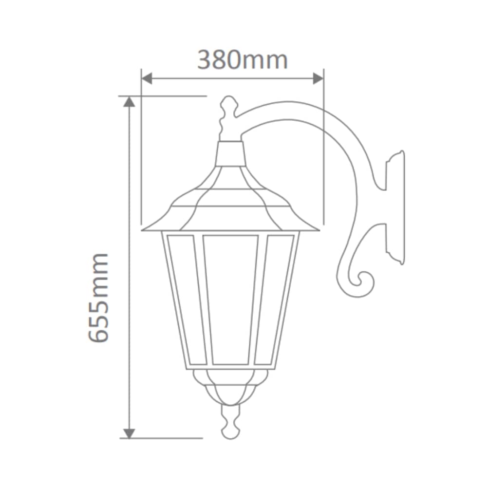 Exterior Wall Light Chester Large Wall Bracket C-Arm Down Wall Light