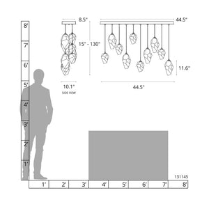 Linear Pendant Chrysalis 10 Light Mixed Crystal Linear Pendant