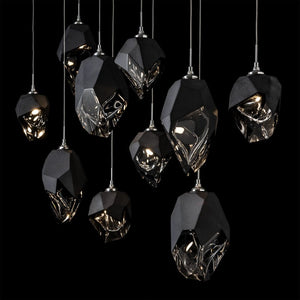 Linear Pendant Chrysalis 10 Light Mixed Crystal Linear Pendant