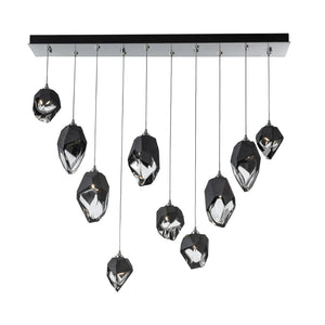 Linear Pendant Chrysalis 10 Light Mixed Crystal Linear Pendant